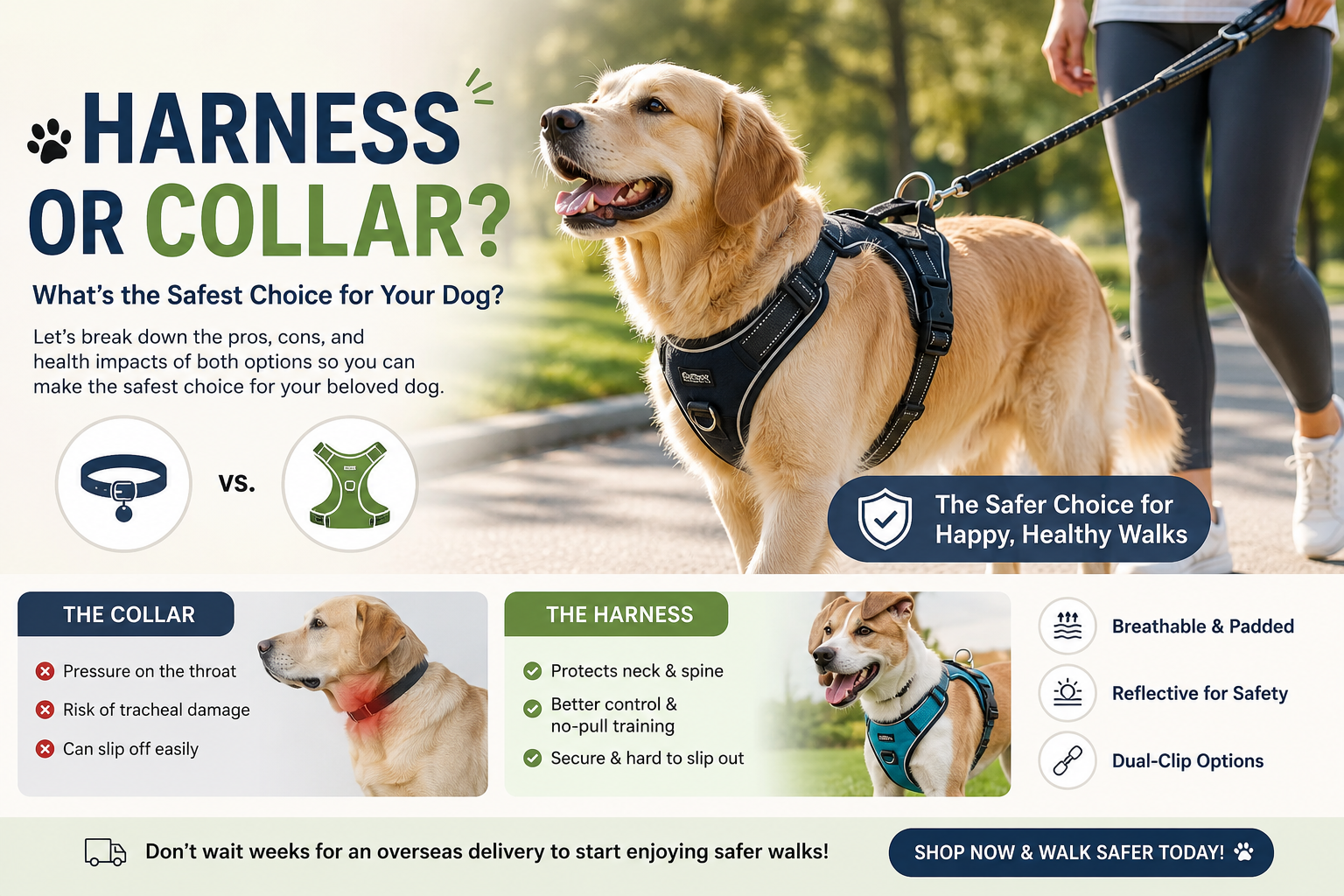 Dog Harness vs. Collar: Which is Safer for Your Pup?