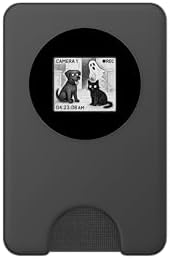Ghost Caught on pet cam Funny Dog and cat Halloween PopSockets PopWallet for MagSafe