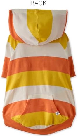 Pet Passion Rocky – The Original Lightweight Hooded Tee 100% Organic Cotton Dog Hoodie Pet Coat Sweater for All Sized Dogs, Candy Corn, Large (40-60 lbs)