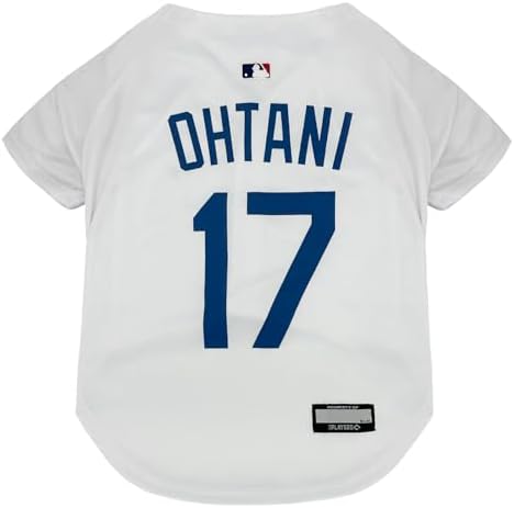 MLBPA Dog Jersey - Shohei Ohtani #17 Pet Jersey - MLB LA Dodgers Mesh Players Cat Jersey, Size Medium