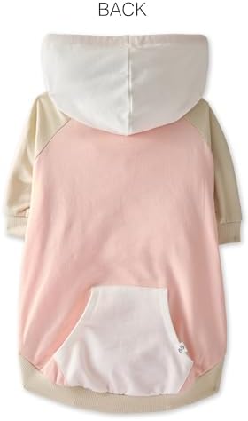 Pet Passion Rocky – The Original Lightweight Hooded Tee 100% Organic Cotton Dog Hoodie Pet Coat Sweater for All Sized Dogs, Original Pink Colorblock, Large (40-60 lbs)