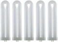 Sunlite 40486-SU T8 Fluorescent U-Shaped Light Bulb, 25 Watts, UV Light, 365nm Color Wavelength, GX10q 4-Pin Base, Plug-in, 5,000 Hour Life Span, Clubs, Restaurants, Party Lights, Blacklight, 5 Count