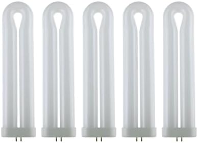 Sunlite 40486-SU T8 Fluorescent U-Shaped Light Bulb, 25 Watts, UV Light, 365nm Color Wavelength, GX10q 4-Pin Base, Plug-in, 5,000 Hour Life Span, Clubs, Restaurants, Party Lights, Blacklight, 5 Count