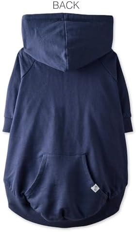 Pet Passion Rocky – The Original Lightweight Hooded Tee 100% Organic Cotton Dog Hoodie Pet Coat Sweater for All Sized Dogs, Original Navy, XXX-Small (up to 5lbs)