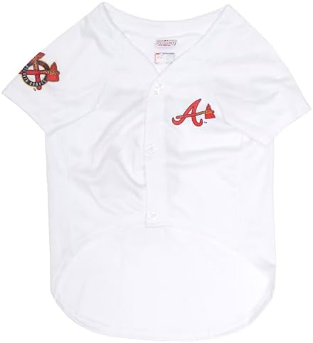 Official MLB Atlanta Braves Pet Jersey for Dogs & Cats, Size Small - Stylish Baseball Jersey for Your Furry Fan- Show Off Team Spirit with The Perfect Fan Apparel Gear for Pet, Dog & Cat