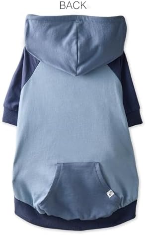 Pet Passion Rocky – The Original Lightweight Hooded Tee 100% Organic Cotton Dog Hoodie Pet Coat Sweater for All Sized Dogs, Navy Color Block, XX-Small (4-7 lbs)