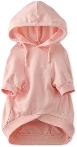 Pet Passion Rocky – The Original Lightweight Hooded Tee 100% Organic Cotton Dog Hoodie Pet Coat Sweater for All Sized Dogs, Original Pink, X-Small (5-12 lbs)