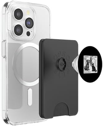 Ghost Caught on pet cam Funny Dog and cat Halloween PopSockets PopWallet for MagSafe