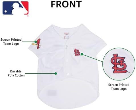 Official MLB St. Louis Cardinals Pet Jersey for Dogs & Cats, Size Large - Stylish Baseball Jersey for Your Furry Fan- Show Off Team Spirit with The Perfect Fan Apparel Gear for Pet, Dog & Cat