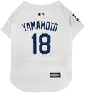 MLBPA - Yoshinobu Yamamoto #18 Pet Jersey - MLB LA Dodgers Mesh Players, Small