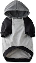 Pet Passion Rocky – The Original Lightweight Hooded Tee 100% Organic Cotton Dog Hoodie Pet Coat Sweater for All Sized Dogs, Heather Gray Color Block, X-Small (5-12 lbs)