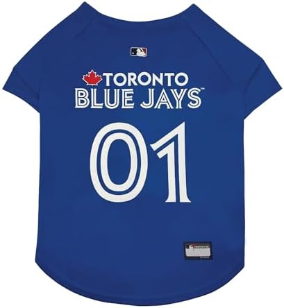 Official MLB Toronto Blue Jays Pet Jersey for Dogs & Cats, Size Medium - Stylish Baseball Jersey for Your Furry Fan- Show Off Team Spirit with The Perfect Fan Apparel Gear for Pet, Dog & Cat