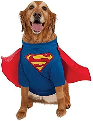 DC Comics Superheroes: Superman Pet Costume for For Dogs or Cats by Rubies, Medium