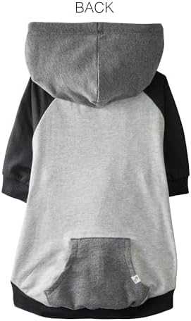 Pet Passion Rocky – The Original Lightweight Hooded Tee 100% Organic Cotton Dog Hoodie Pet Coat Sweater for All Sized Dogs, Heather Gray Color Block, X-Small (5-12 lbs)
