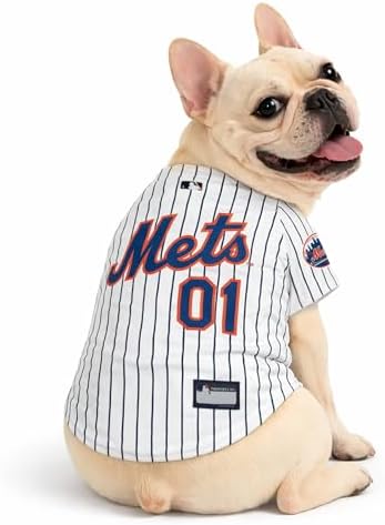 MLB Jersey for Dogs & Cats - Baseball New York Mets Pet Jersey, Medium.