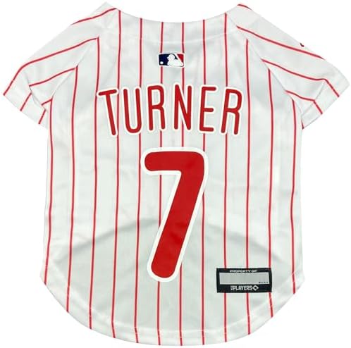 Pets First MLBPA Dog Jersey - Trea Turner #7 Philadelphia Phillies Medium Red Mesh/Satin Pet Jersey