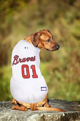 Official MLB Atlanta Braves Pet Jersey for Dogs & Cats, Size Small - Stylish Baseball Jersey for Your Furry Fan- Show Off Team Spirit with The Perfect Fan Apparel Gear for Pet, Dog & Cat