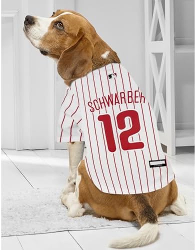 Pets First MLBPA Kyle Schwarber Player Jersey #12 Pet Jersey - MLB Philadelphia Phillies Mesh Players, Size X-Large