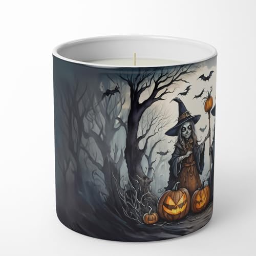 Caroline's Treasures DAC2291CDL Witches Spooky Halloween Decorative Soy Candle Nature Soy Wax Essential Oil Home Decor Ideal for Bedroom Kitchen Bath Office Gift, 10 oz