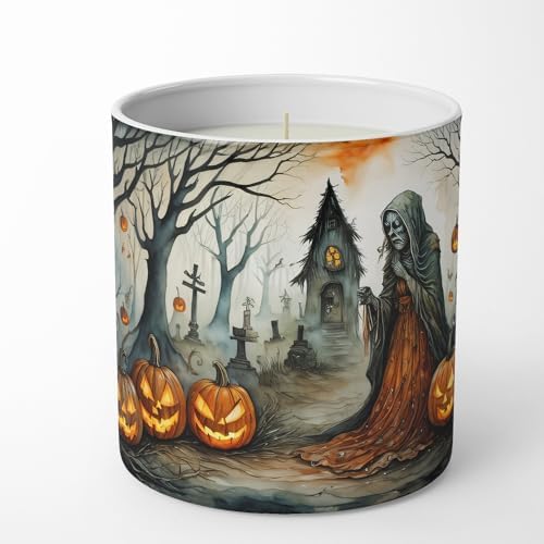 Caroline's Treasures DAC2277CDL The Weeping Woman Spooky Halloween Decorative Soy Candle Nature Soy Wax Essential Oil Home Decor Ideal for Bedroom Kitchen Bath Office Gift, 10 oz