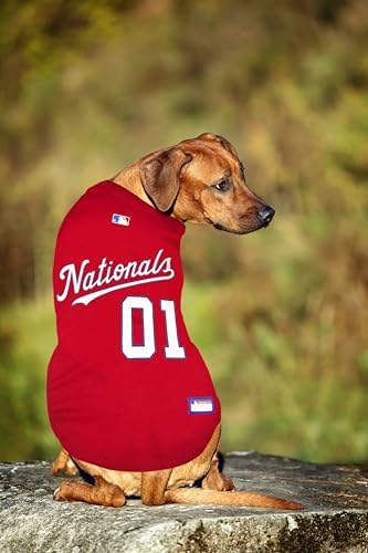 Official MLB Washington Nationals Pet Jersey for Dogs & Cats, Size Medium - Stylish Baseball Jersey for Your Furry Fan- Show Off Team Spirit with The Perfect Fan Apparel Gear for Pet, Dog & Cat