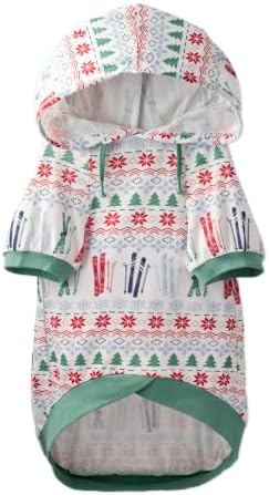 Pet Passion Rocky – The Orginal Lightweight Hooded Tee 100% Organic Cotton Dog Hoodie Pet Coat Sweater for Small, Medium, Large Dogs, Fair Isle Ski, XX-Small