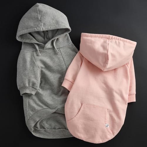 Pet Passion Rocky – The Original Lightweight Hooded Tee 100% Organic Cotton Dog Hoodie Pet Coat Sweater for All Sized Dogs, Original Heather Gray, X-Large (55-80 lbs)