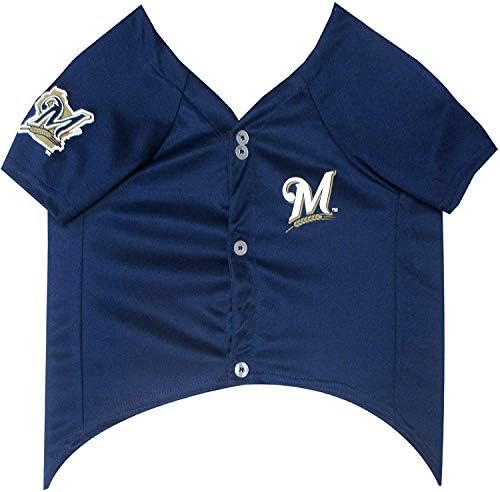 Official MLB Milwaukee Brewers Pet Jersey for Dogs & Cats, Size X-Small - Stylish Baseball Jersey for Your Furry Fan- Show Off Team Spirit with The Perfect Fan Apparel Gear for Pet, Dog & Cat