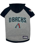 MLB Hoodie Shirt for Dogs & Cats - Arizona Diamondbacks Dog Hooded T-Shirt, Small. - MLB Team Color Hoody Vest for Baseball Fans