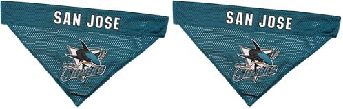 NHL San Jose Sharks Bandana for Dogs & Cats, Small/Medium. - Cute & Stylish Bandana! The Perfect Hockey Fan Scarf Bandana, Great for Birthdays Or Any Party! (Pack of 2)