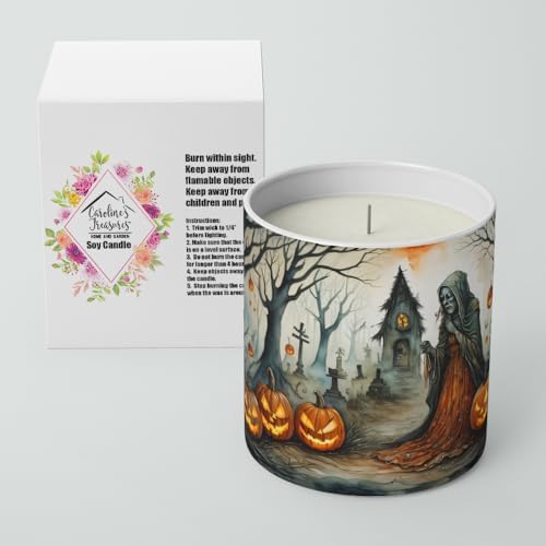 Caroline's Treasures DAC2277CDL The Weeping Woman Spooky Halloween Decorative Soy Candle Nature Soy Wax Essential Oil Home Decor Ideal for Bedroom Kitchen Bath Office Gift, 10 oz