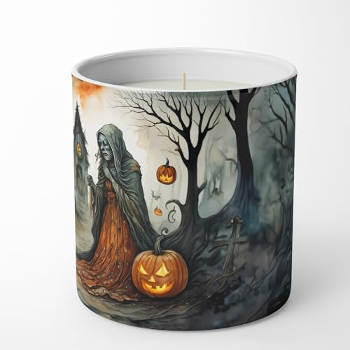 Caroline's Treasures DAC2277CDL The Weeping Woman Spooky Halloween Decorative Soy Candle Nature Soy Wax Essential Oil Home Decor Ideal for Bedroom Kitchen Bath Office Gift, 10 oz