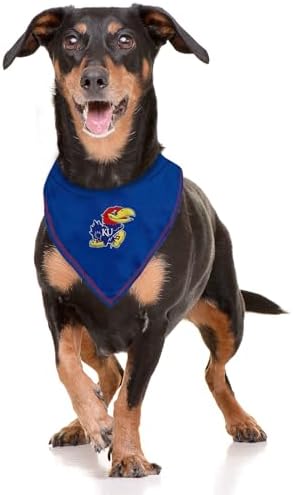 Pets First NCAA Kansas Jayhawks Tie Bandana, Small/Medium. Dog Bandana Scarf Bib for Pet Cat & Dog. The Ultimate Game-Day Party Bandana