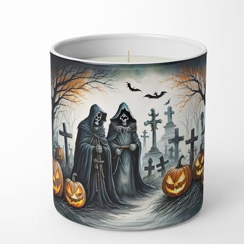Caroline's Treasures DAC2275CDL The Grim Reaper Spooky Halloween Decorative Soy Candle Nature Soy Wax Essential Oil Home Decor Ideal for Bedroom Kitchen Bath Office Gift, 10 oz