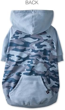 Pet Passion Rocky – The Original Lightweight Hooded Tee 100% Organic Cotton Dog Hoodie Pet Coat Sweater for All Sized Dogs, Original Navy Half Camo, Medium (20-45 lbs)