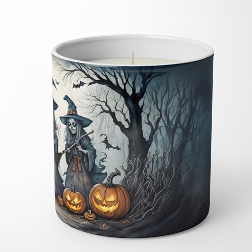Caroline's Treasures DAC2291CDL Witches Spooky Halloween Decorative Soy Candle Nature Soy Wax Essential Oil Home Decor Ideal for Bedroom Kitchen Bath Office Gift, 10 oz