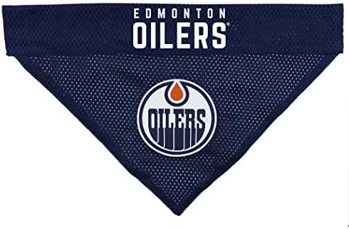 NHL Edmonton Oilers Bandana for Dogs & Cats, Large/X-Large. - Cute & Stylish Bandana! The Perfect Hockey Fan Scarf Bandana, Great for Birthdays or Any Party!