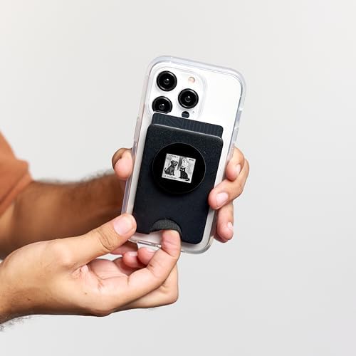 Ghost Caught on pet cam Funny Dog and cat Halloween PopSockets PopWallet for MagSafe