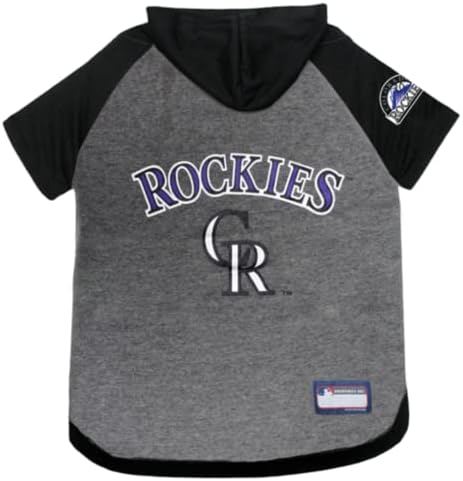 Pets First MLB Colorado Rockies Dog Hoodie Size X-Small, Baseball Shirt for Pet, Licensed Dog Sports T-Shirt, MLB Team Jersey for Cats, Cat & Dog Costume Apparel Available in 4 Sizes
