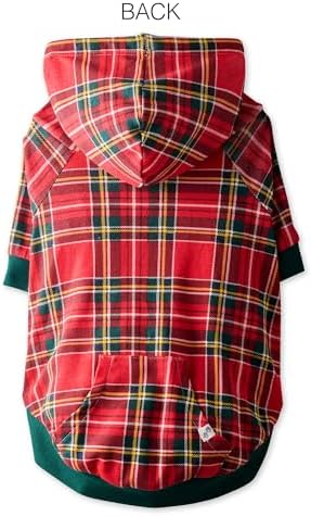 Pet Passion Rocky – The Original Lightweight Hooded Tee 100% Organic Cotton Dog Hoodie Pet Coat Sweater for All Sized Dogs, Royal Stewart Plaid, X-Large (55-80 lbs)