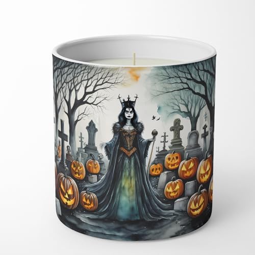 Caroline's Treasures DAC2242CDL Evil Queen Spooky Halloween Decorative Soy Candle Nature Soy Wax Essential Oil Home Decor Ideal for Bedroom Kitchen Bath Office Gift, 10 oz