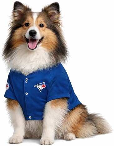 Official MLB Toronto Blue Jays Pet Jersey for Dogs & Cats, Size Medium - Stylish Baseball Jersey for Your Furry Fan- Show Off Team Spirit with The Perfect Fan Apparel Gear for Pet, Dog & Cat
