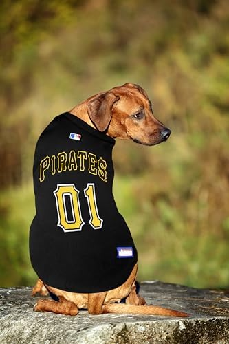 Official MLB Pittsburgh Pirates Pet Jersey for Dogs & Cats, Size Medium - Stylish Baseball Jersey for Your Furry Fan- Show Off Team Spirit with The Perfect Fan Apparel Gear for Pet, Dog & Cat