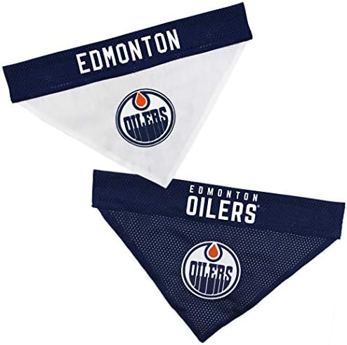 NHL Edmonton Oilers Bandana for Dogs & Cats, Large/X-Large. - Cute & Stylish Bandana! The Perfect Hockey Fan Scarf Bandana, Great for Birthdays or Any Party!