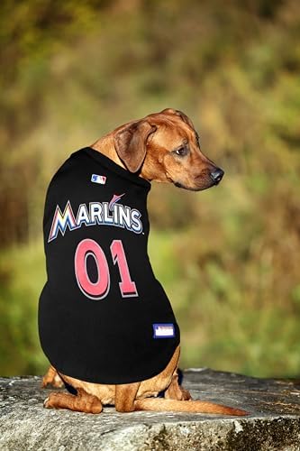 Official MLB Miami Marlins Pet Jersey for Dogs & Cats, Size Large - Stylish Baseball Jersey for Your Furry Fan- Show Off Team Spirit with The Perfect Fan Apparel Gear for Pet, Dog & Cat