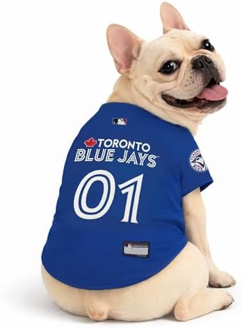 Official MLB Toronto Blue Jays Pet Jersey for Dogs & Cats, Size Medium - Stylish Baseball Jersey for Your Furry Fan- Show Off Team Spirit with The Perfect Fan Apparel Gear for Pet, Dog & Cat