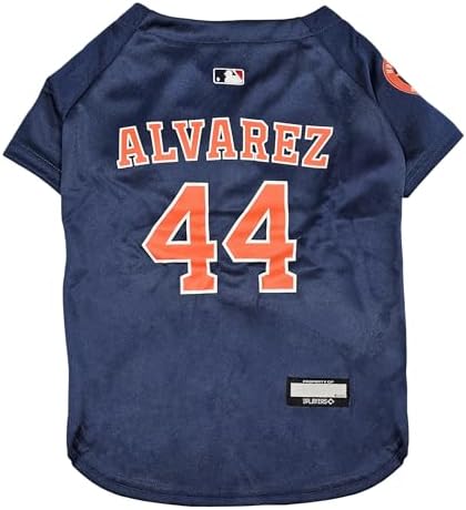 MLBPA Dog Jersey - Yordan Alvarez, Yordan Ruben Álvarez #44 Pet Jersey - MLB Houston Astros Mesh Players Cat Jersey, X-Small