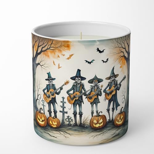 Caroline's Treasures DAC2261CDL Mariachi Skeleton Band Spooky Halloween Decorative Soy Candle Nature Soy Wax Essential Oil Home Decor Ideal for Bedroom Kitchen Bath Office Gift, 10 oz