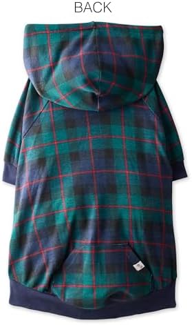 Pet Passion Rocky – The Original Lightweight Hooded Tee 100% Organic Cotton Dog Hoodie Pet Coat Sweater for All Sized Dogs, Black Watch Plaid, XX-Small (4-7 lbs)