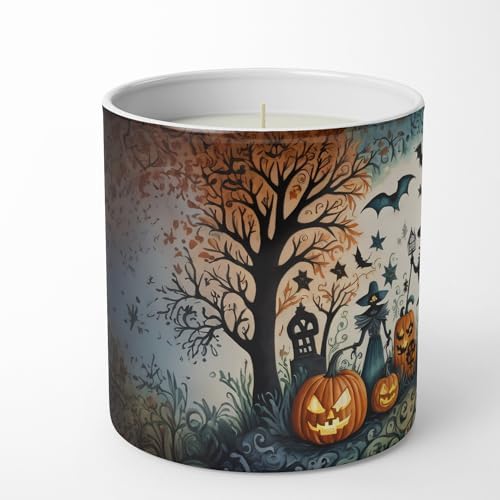 Caroline's Treasures DAC2266CDL Papel Picado Skeletons Spooky Halloween Decorative Soy Candle Nature Soy Wax Essential Oil Home Decor Ideal for Bedroom Kitchen Bath Office Gift, 10 oz